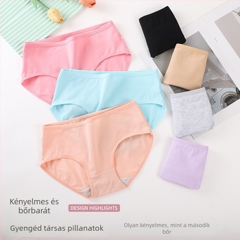 Női pamut középmagas derekú alsónemű, far-emelő hatás, lélegző, hasi kontroll; belső rész pamut