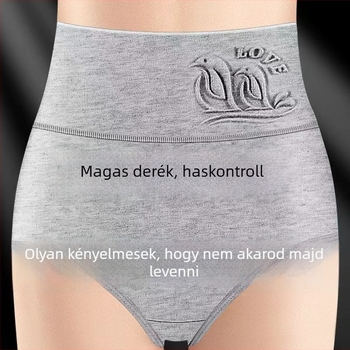 Magas derekú női pamut alsónemű, formázza a hasat és a csípőt, kényelmes, felhőpuha pamut, plusz méret