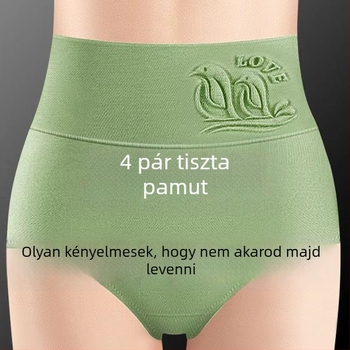 Magas derekú női pamut alsónemű, formázza a hasat és a csípőt, kényelmes, felhőpuha pamut, plusz méret