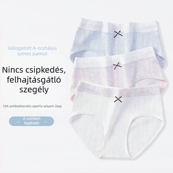 Plusz méretű női alsónemű 100% pamutból, hosszított ágyékrész, lélegző, középmagas derék, elasztikus