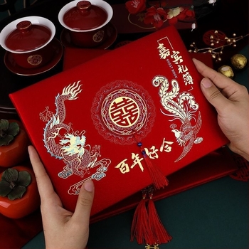 Esküvői vendégkönyv és aláírófüzet, aranyos japán-koreai stílusban