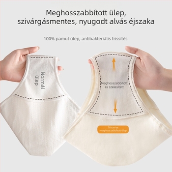 Női antibakteriális pamut alsónemű, nagy méret, probiotikus ágyéktáji terület, hosszított szabás