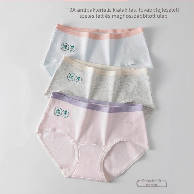 Női antibakteriális pamut alsónemű, nagy méret, probiotikus ágyéktáji terület, hosszított szabás