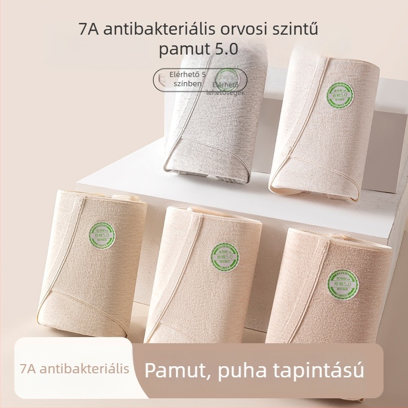 Női pamut alsónemű, légáteresztő, kötött szövet, középmagas derekú, egyszínű, fő anyag 95–100% pamut