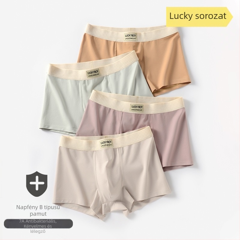 Férfi pamut boxeralsónemű, lélegző, középmagas derekú, 95–100% pamut, ágyéki rész viszkóz bélés