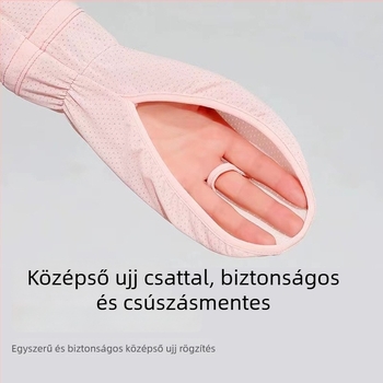 Női UV-védő karvédő, hosszú, jégselyem anyag, poliészter-nájlon keverék