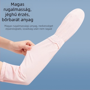 Női UV-védő karvédő, hosszú, jégselyem anyag, poliészter-nájlon keverék