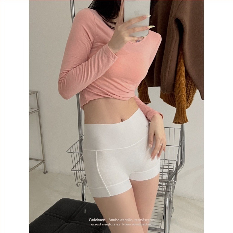 Női magas derekú boxer brief, antibakteriális Ice Silk, lélegző, nyom nélküli, haskontroll