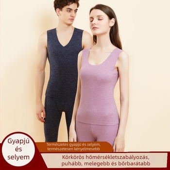 Uniszex kasmír meleg mellény, kerek nyakú, ujj nélküli, vast anyag, egy réteg
