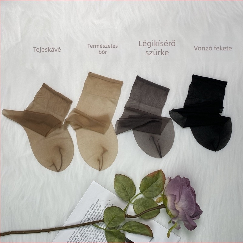 5 pár ultra vékony rövid harisnya Mulberry selyemből, 10D, láthatatlan, anti-snag, antibakteriális és izzadságfelszívó, 18–40 éveseknek