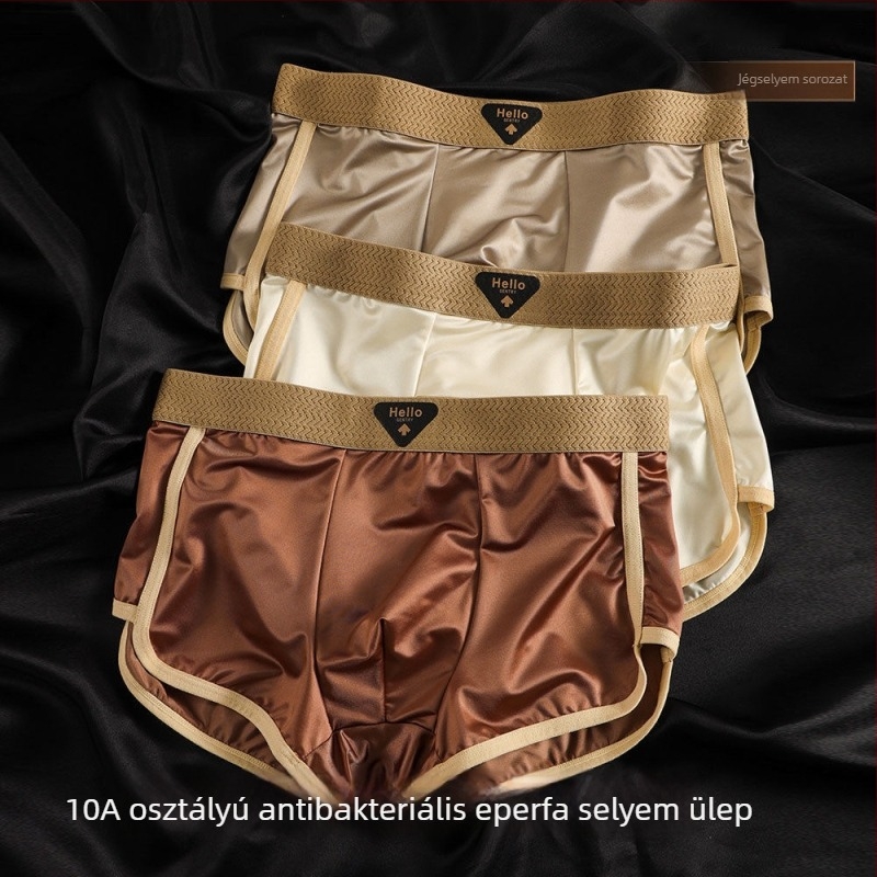 Férfi boxeralsó nyáron 2025 – jégselyem-nylon anyag, antibakteriális ágyéktáj, bőrbarát érzet