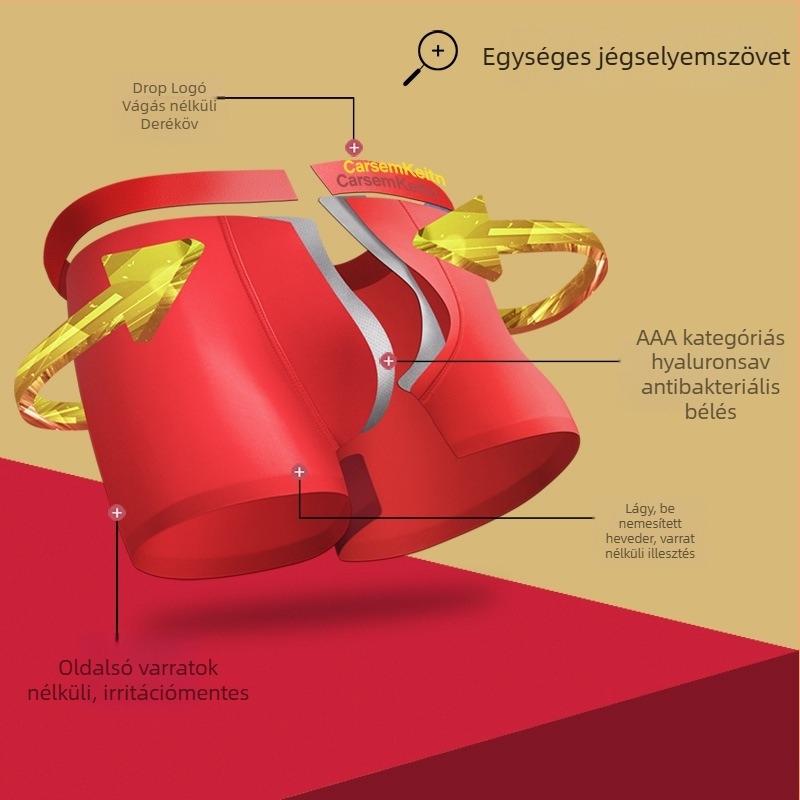 Férfi Ice Silk boxer briefek, lélegző, antibakteriális, kötött, Állat éve, Nylon