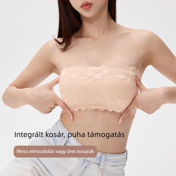 Csipkés csőtop válltalan – légáteresztő nylon, 13–18 éveseknek