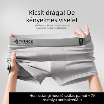 Férfi pamut antibakteriális, lélegző boxer brief, egyszínű, középmagas derekú, felnőtteknek