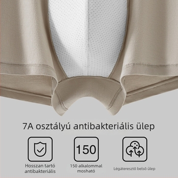 Férfi pamut antibakteriális, lélegző boxer brief, egyszínű, középmagas derekú, felnőtteknek