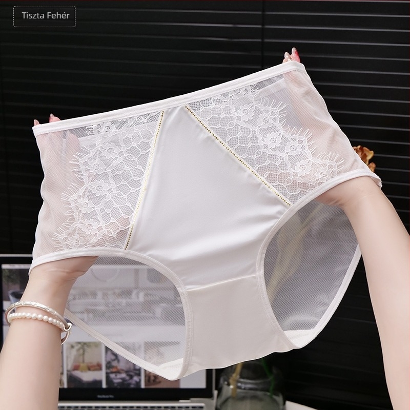 Plusz méretű női alsónemű, szexi paneltervezés, antibakteriális gusset, magas rugalmasságú satin anyag, csipés nélküli