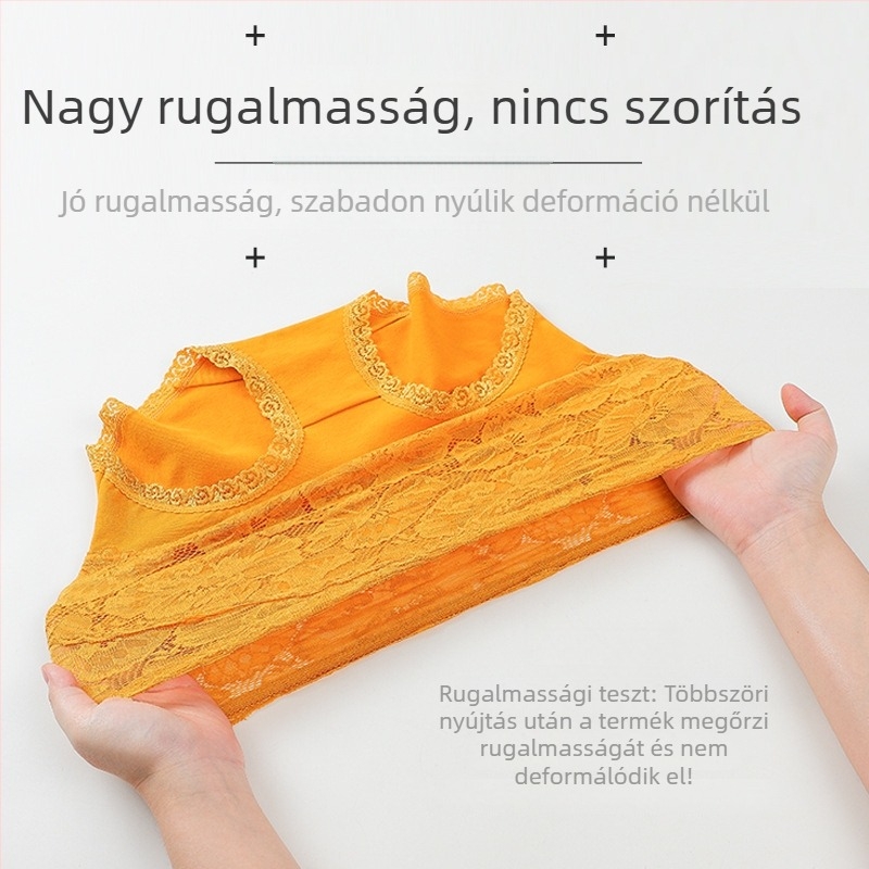 Női magas derekú pamut alsónemű csipkével, varrat nélküli, pocakformázó, antibakteriális, fenékemelő.