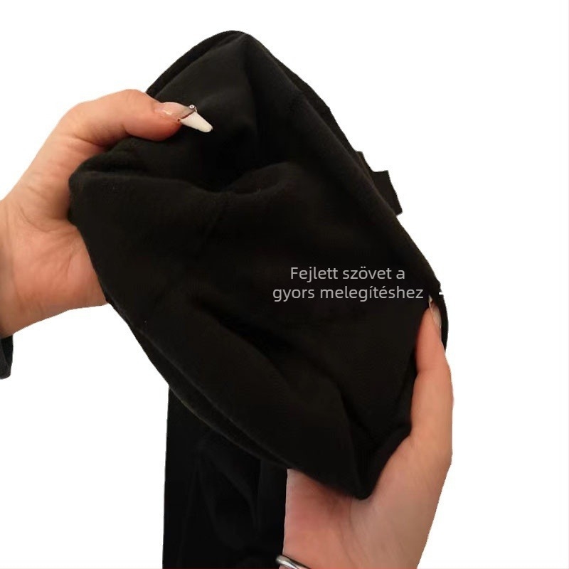 Meleg nylon harisnya fleece-bélés, hosszú csővel, közepes vastagságú, őszi-téli viselet