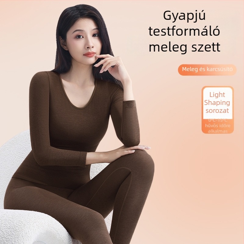 Testformáló termikus alapréteg szett, seamless, bőrbarát, nud érzetű, női alakformáló fehérnemű, magas elasztikusság