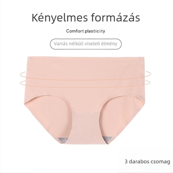 Varrásmentes női fehérnemű ice silk anyagból, lélegző középmagas derekú, pamutbetéttel a szemérem tájékán, egyrészes bikini