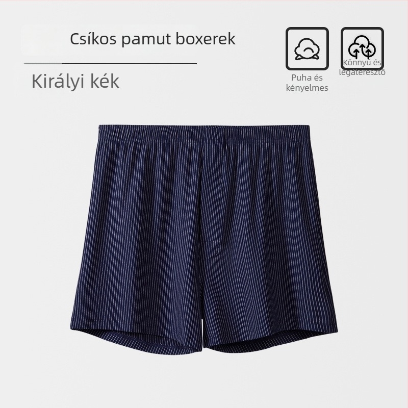 Férfi pamut rövidnadrág, plusz méret, laza szabás, vékony nyári otthoni alvóruha