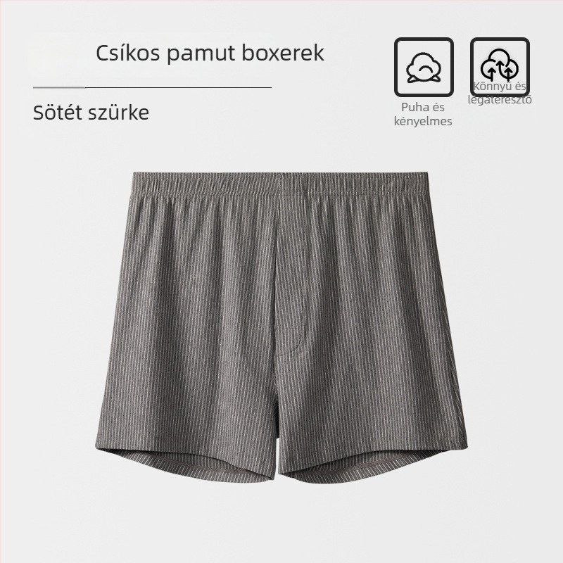 Férfi pamut rövidnadrág, plusz méret, laza szabás, vékony nyári otthoni alvóruha