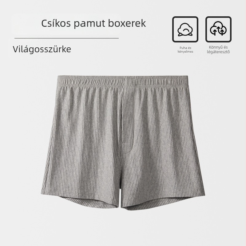Férfi pamut rövidnadrág, plusz méret, laza szabás, vékony nyári otthoni alvóruha