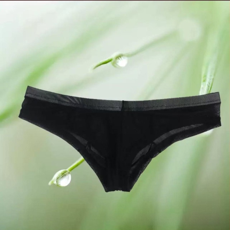 Férfi hálós anyagú sexy boxer alsó, alacsony derekú, légáteresztő