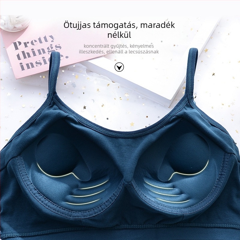 Vezeték nélküli pamutból készült strapless tube-top melltartó beépített párnával, csipkével, U-hát