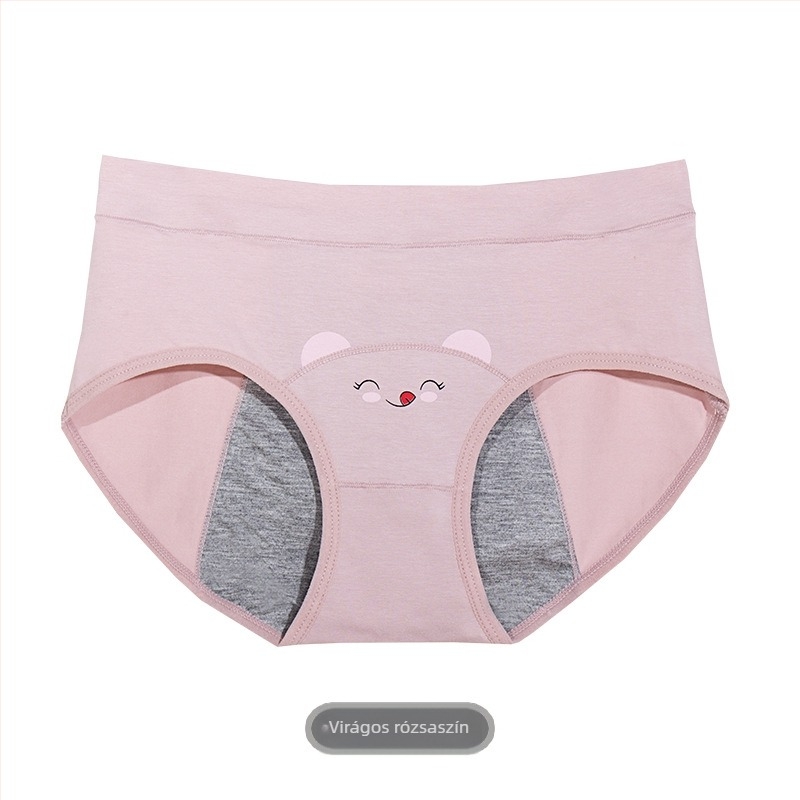 Barney higiénikus női alsó menstruáció idejére, szivárgás elleni védelem, anyaga 95% pamut, belső 100% pamut, középmagas derekú, tinédzser lányok számára
