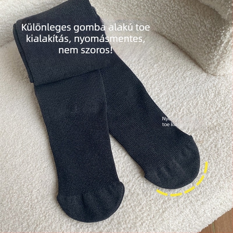 Női vastag fleece-betétes harisnya melegséget és karcsúsítást nyújt, nylon anyag, 30–50% nylon tartalom, vastag