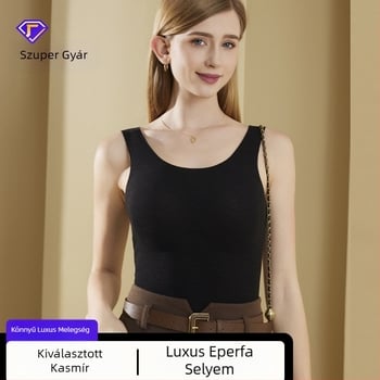 Női termos mellény mellpárnával, antibakteriális, fleece belső, velúr érzet, dupla réteg, pulóver stílusban