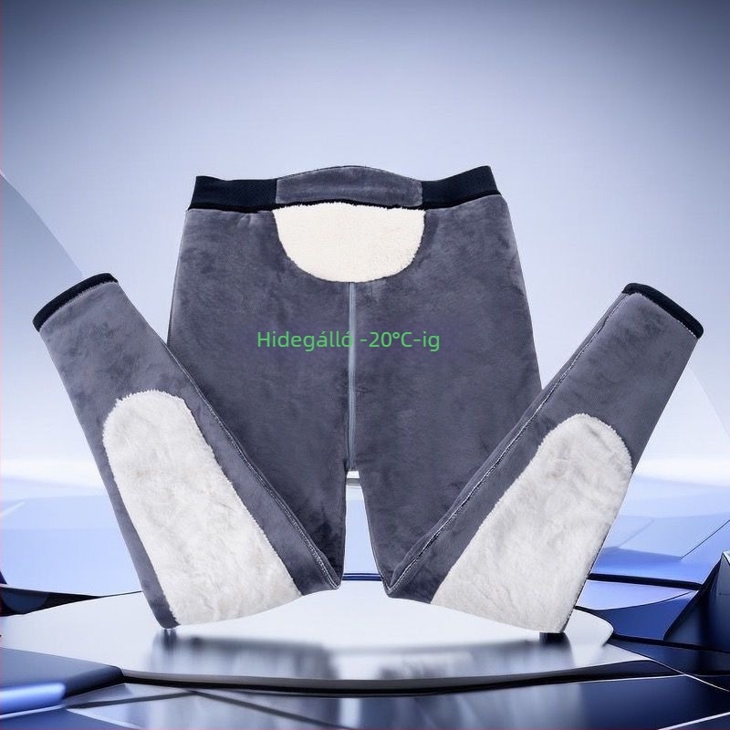 Férfi melegítő nadrág fleece-beléssel, magas derekú, karcsú szabás, alapszintű alsóruha, plusz méret