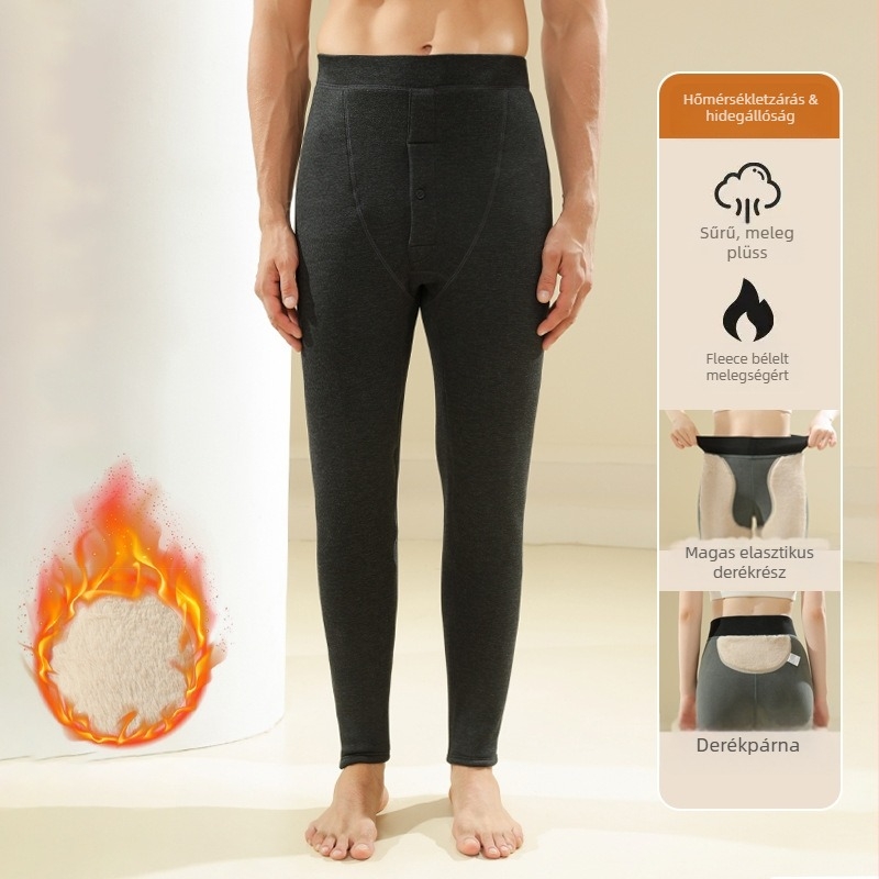 Fűtő nadrág fleece-beléssel (két rétegű; extra vastag 501–600 g/m²; 50–70% gyapjú; szélálló)