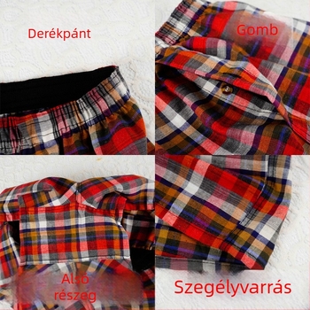 Férfi pamut boxeralsó, szövött anyag, középmagas derekú, légáteresztő, 70–80% pamut