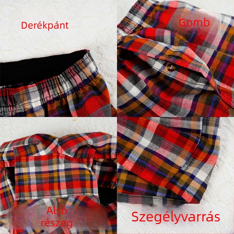 Férfi pamut boxeralsó, szövött anyag, középmagas derekú, légáteresztő, 70–80% pamut