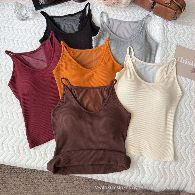 Meleg nylon mellény fleece bélésével, integrált melltámasz/csésze, kerek nyakú, egyrétegű alaptop