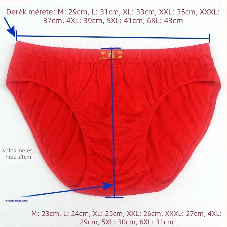 Férfi alsónemű, középmagas derékkal, lélegző, U-ív dizájn, 100% pamut, Square Cotton