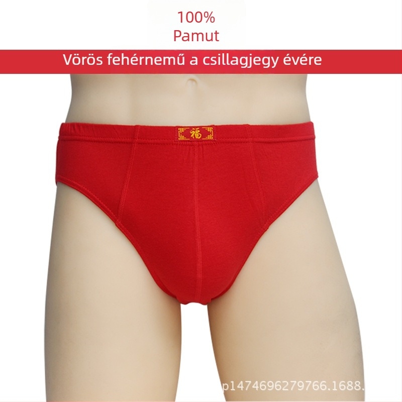 Férfi alsónemű, középmagas derékkal, lélegző, U-ív dizájn, 100% pamut, Square Cotton