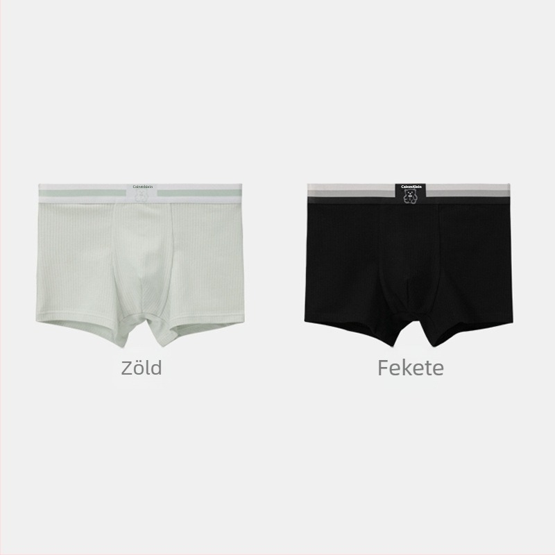Pamut férfi alsónemű csíkos medve mintával, lélegző és kényelmes boxer-brief