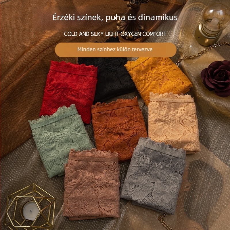 Pluszméretű magas derekú csipkés alakformáló női alsónemű, pamut intim résszel