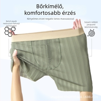 Férfi antibakteriális Ice Silk nylon otthoni nadrág, középmagas derekú, lélegző, nylon tartalom 80-90%