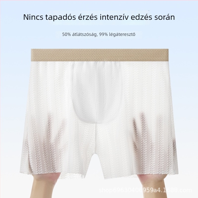 Férfi antibakteriális Ice Silk nylon otthoni nadrág, középmagas derekú, lélegző, nylon tartalom 80-90%