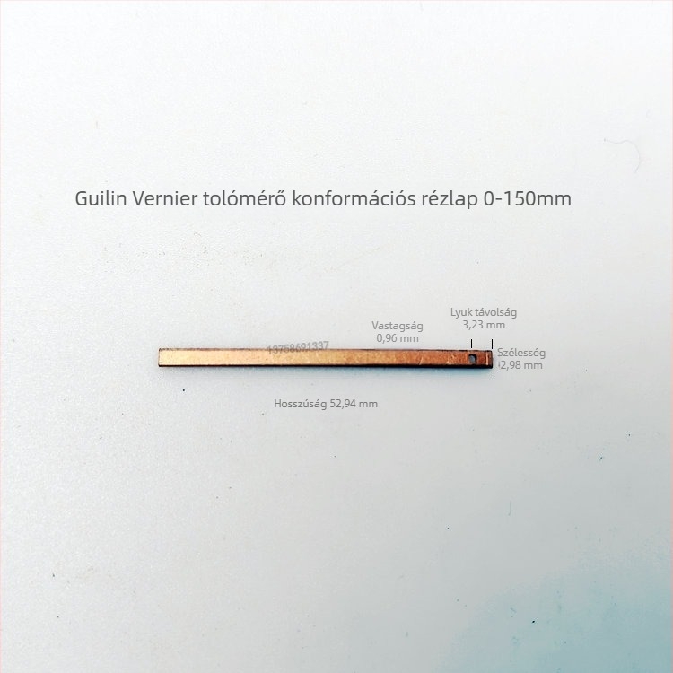 Vernier tolókaliper kiegészítő vas dugóval és réz lemezzel, skála 0-150-200-300-1000-1000