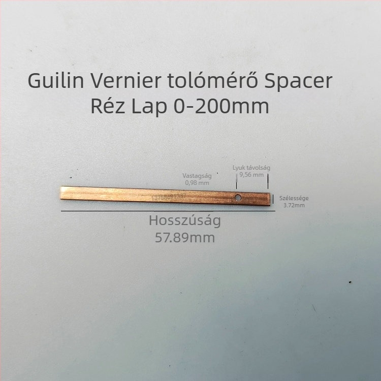 Vernier tolókaliper kiegészítő vas dugóval és réz lemezzel, skála 0-150-200-300-1000-1000
