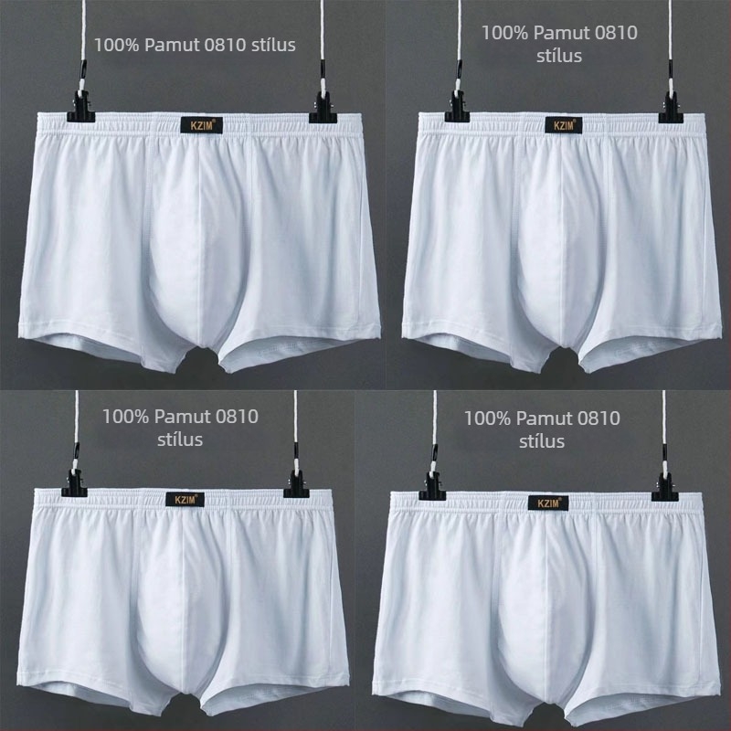 Férfi pamut boxerok, lélegzőek, 100% pamut, középmagasságú derekú, egész éves viselet