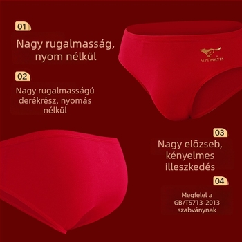 Septwolves férfi pamut antibakteriális piros alsónemű – 4 darabos doboz