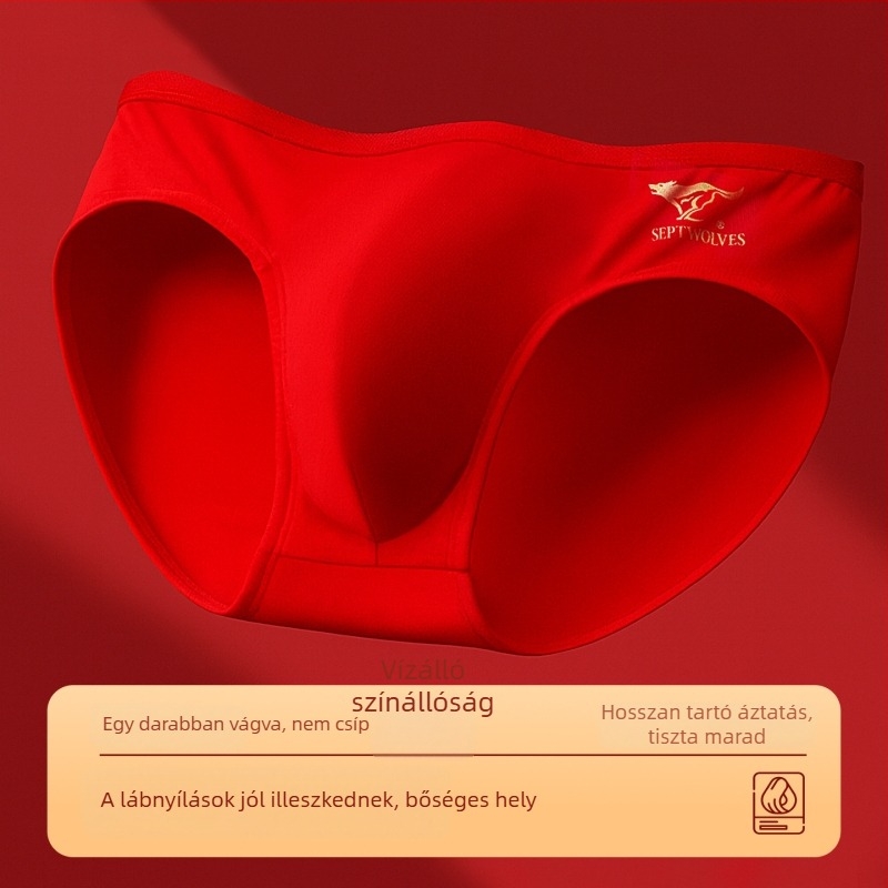 Septwolves férfi pamut antibakteriális piros alsónemű – 4 darabos doboz