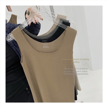 Ingeya Női meleg mellény, varrás nélküli, kerek nyakú, pulóver-stílusú, egy rétegű, vast anyag ~250 g/m2, 88% pamut Spandex/Lycra