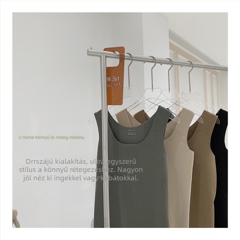 Ingeya Női meleg mellény, varrás nélküli, kerek nyakú, pulóver-stílusú, egy rétegű, vast anyag ~250 g/m2, 88% pamut Spandex/Lycra